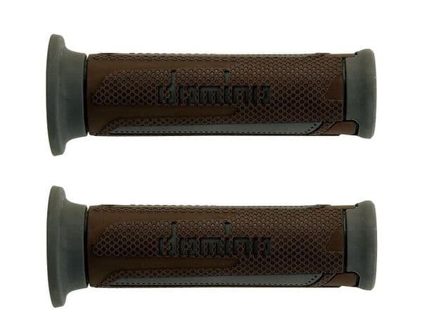 Puños Domino Turismo Marrón-Gris - Recambios moto