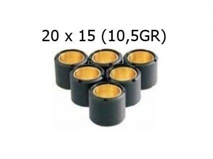 Rodillos variador 20x15 / 10,50 g (x6) aligerados Honda SH 125