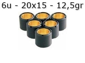 Rodillos Variador 20x15 / 12,50 g (x6) Honda Sh 150, Dylan, Ps, Nes