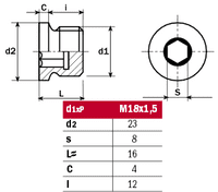 Tornillo tapón sonda lambda M18 x 1,5mm - Recambio moto