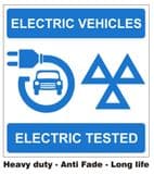 1a - H/duty Electric Vehicles Electric Tested MOT sign
