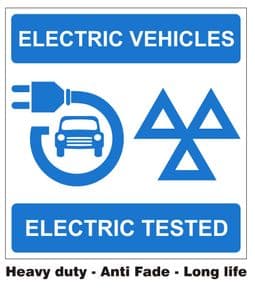 1a - H/duty Electric Vehicles Electric Tested MOT sign