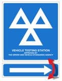1aa - H/duty Official VOSA DVSA MOT sign & Bidirectional Arrow