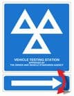 1aa - H/duty Official VOSA DVSA MOT sign & Bidirectional Arrow