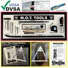 1c - 11 x MOT tools, shadow board & Tyre Tread Checker