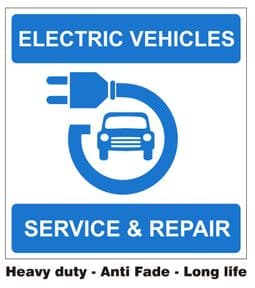 1c - H/duty Electric Vehicles Service & Repair MOT sign
