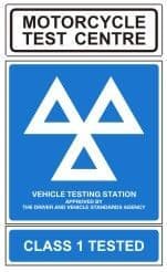 1d - H/Duty M/cycle & Class 1 Tested Sign