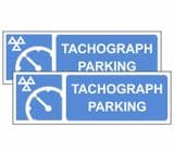 1e - 2 x Tachograph Centre 'Parking'  sign