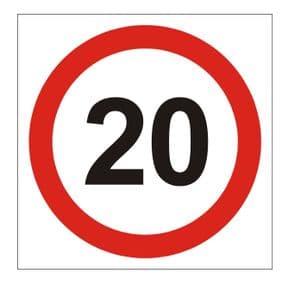 1e - 20 mph sign