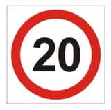 1e - 20 mph sign