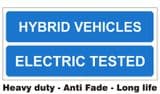 1e - H/duty Hybrid Vehicle Electric Tested MOT sign