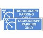 1ee - 2 x Tachograph Parking' Only sign
