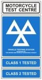 1g - H/Duty M/cycle & Class 1 & 2 Tested Sign