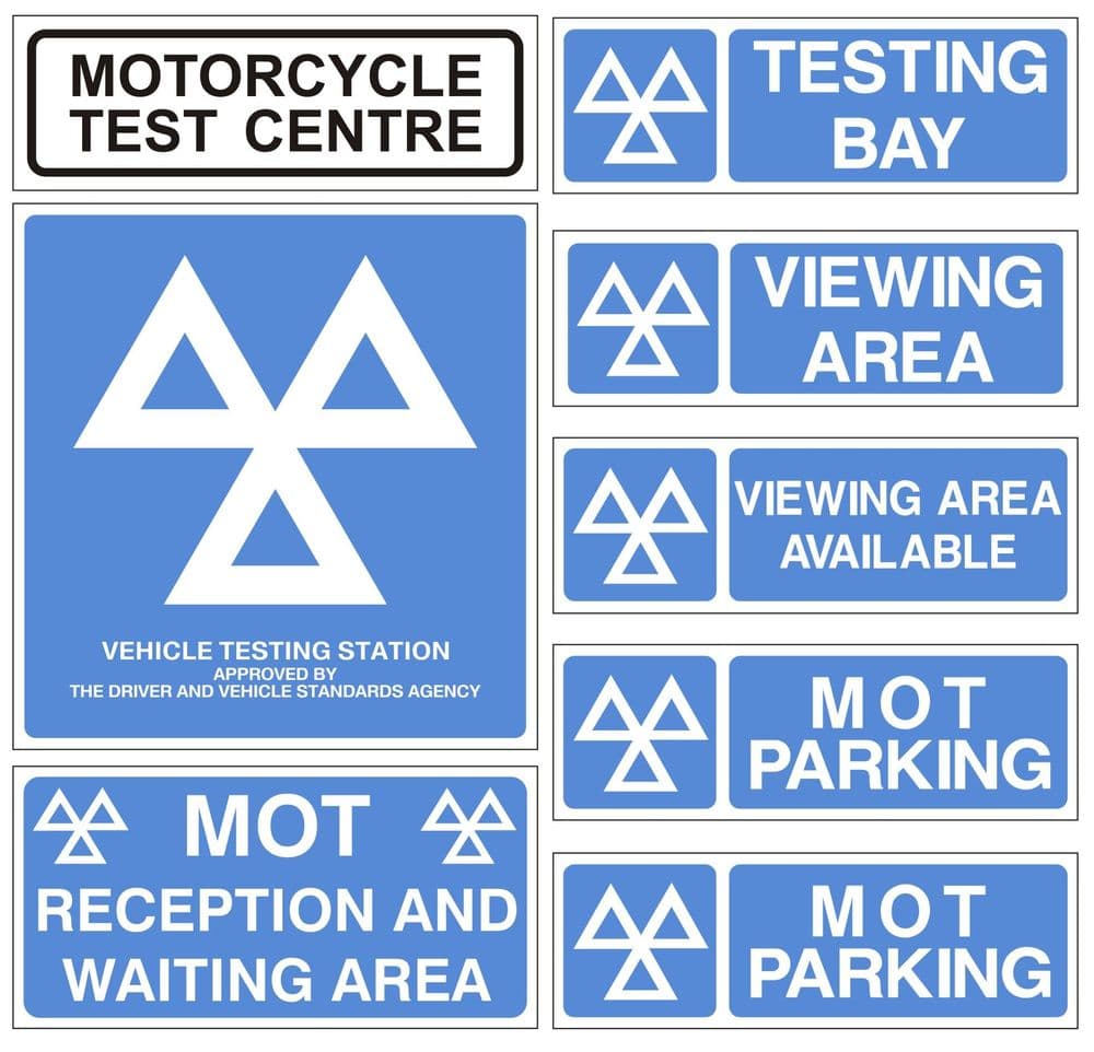 1m - MOT Motorcycle 8 Signs Pack