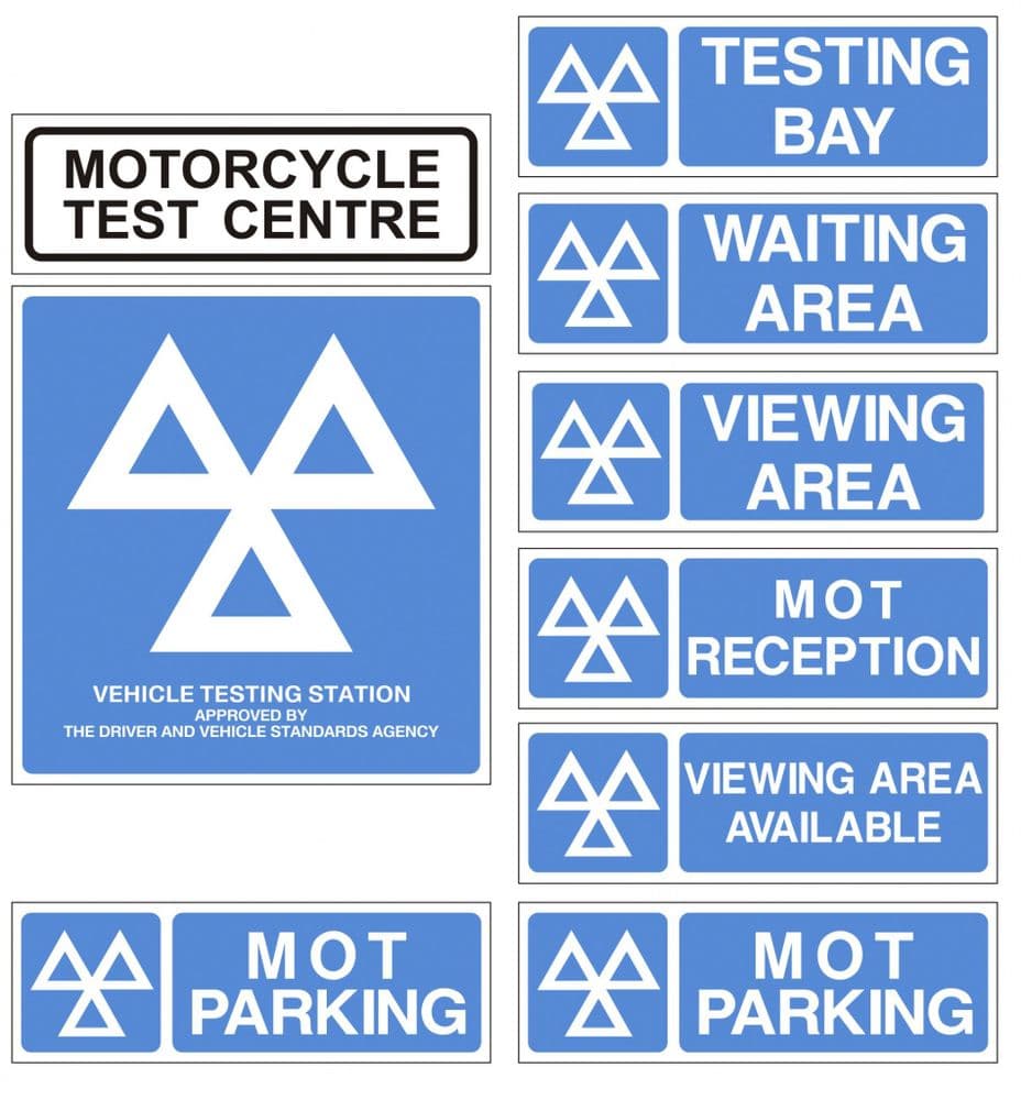 1n - MOT Motorcycle 9 Signs Pack