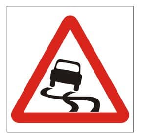 1n - Slippery Road sign