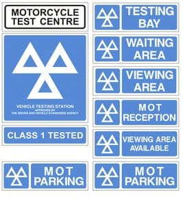 1o - MOT Motorcycle 10 Signs Pack