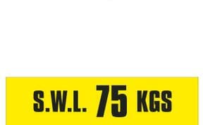 1o - SWL 75 KGS (H) label