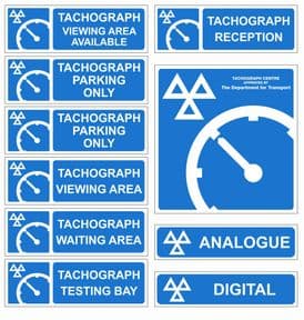1p - H/Duty Tachograph 10 signs pack
