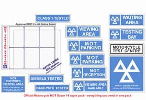 1q - MOT Motorcycle 14 Signs Pack