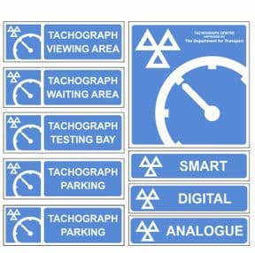 1q - Tachograph Centre '9' Signs Pack'