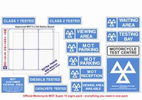 1r - MOT Motorcycle 15 Signs Pack