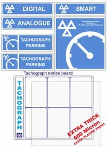 1s- Tachograph Centre '7' Signs Pack'