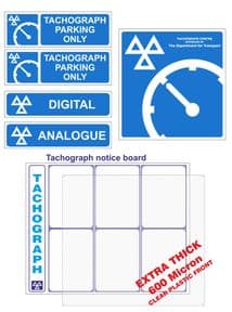 1t - H/Duty Tachograph 6 signs pack