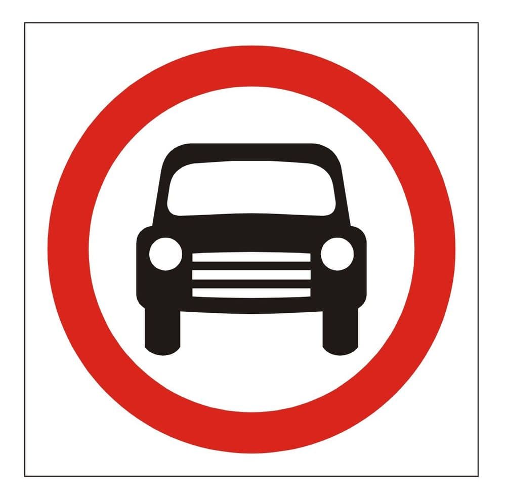1u -Cars Prohibited sign