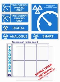 1u - H/Duty Tachograph 7 signs pack