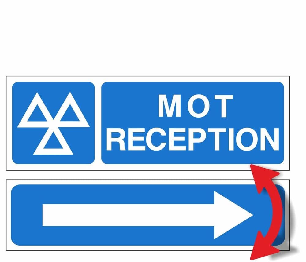 1uu - H/duty VOSA DVSA MOT Reception sign & Bidirectional Arrow