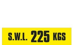 1v - SWL 225 KGS (H) label