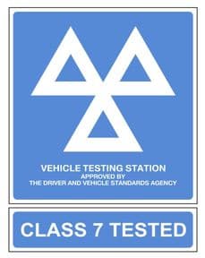 1y - MOT & Class 7 Tested - 2 sign pk