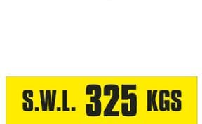 1z - SWL 325 KGS (H) label