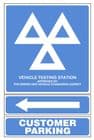 2d - MOT, Customer Parking & Arrow  3 sign pk