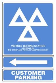 2d - MOT, Customer Parking & Arrow  3 sign pk