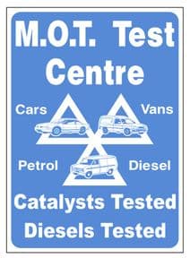 2e - MOT Test Centre sign