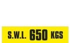 2m- SWL 650 KGS (H) label