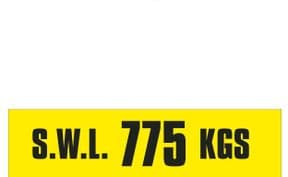 2r - SWL 775 KGS (H) label