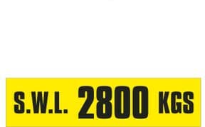 3g - SWL 2800 KGS (H) label