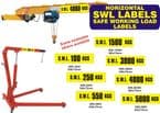 N - Safe Working Load Horizontal Labels