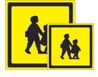 School Bus Signs - Rigid and self adhesive, Reflective and Non reflective, 2 sizes 45x45cm & 30x30cm