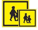 School Bus Signs - Rigid and self adhesive, Reflective and Non reflective, 2 sizes 45x45cm & 30x30cm