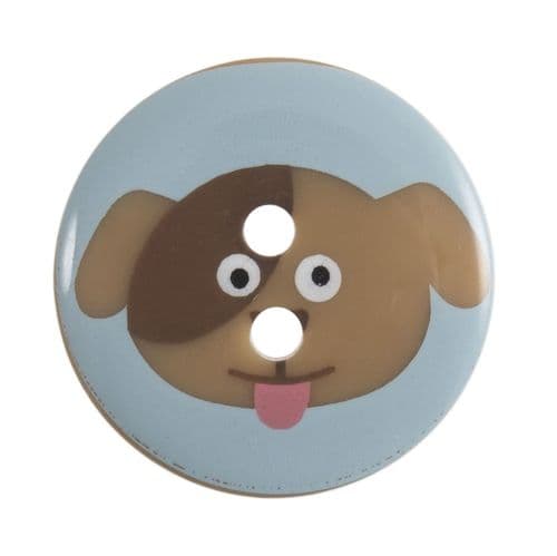 2 Hole Dog Design Button - 19mm