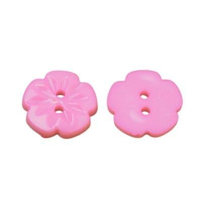 2 Hole Plastic Flower Design Button - 15mm
