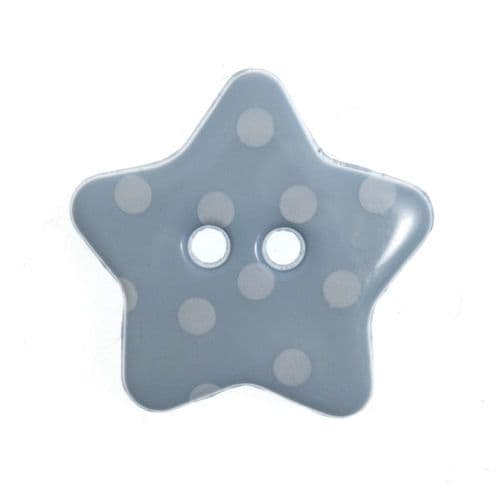 2 Hole Polka Dot Star Button - 18mm
