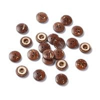 2 Hole Round Circle Design Coconut Button - 13mm - Brown [LD30.6]