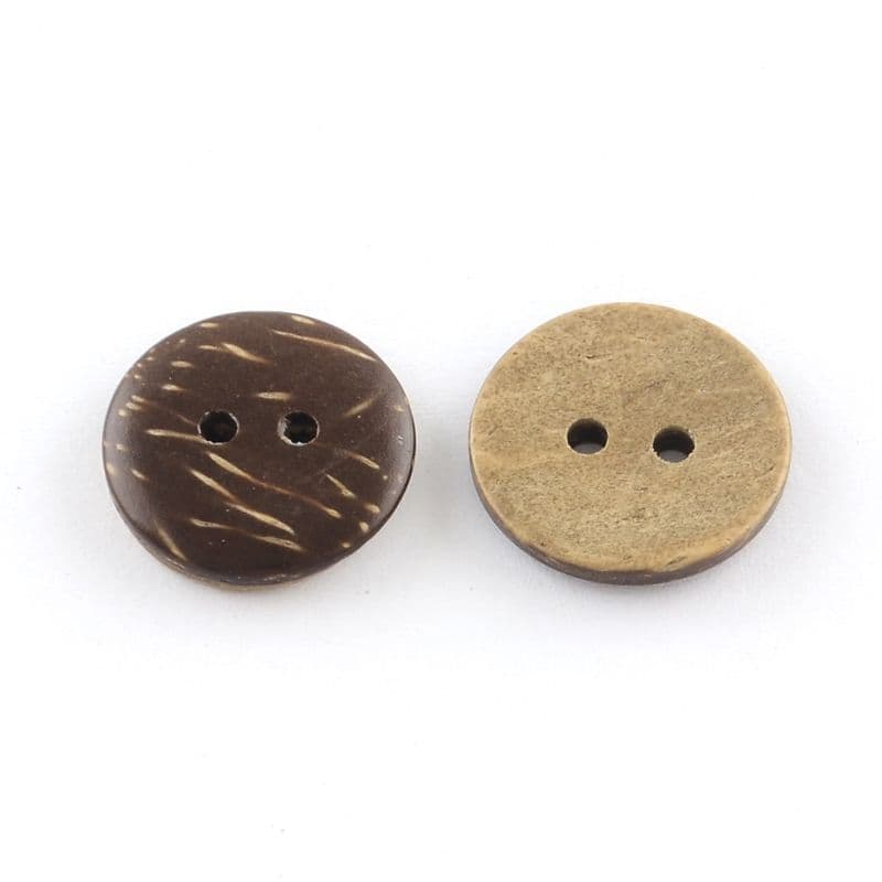 Tui Button Rounded 2 Hole Round Coconut Button - 15mm LD36 6