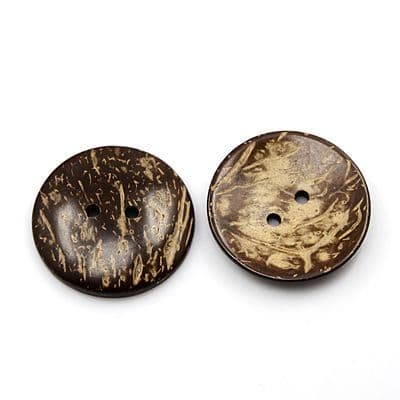 2 Hole Round Coconut Button - 44mm