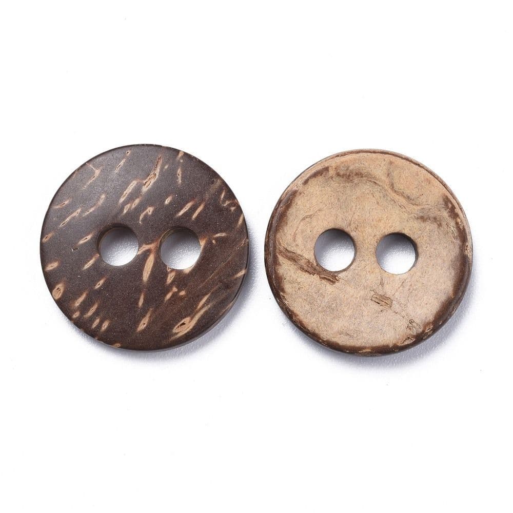 2 Hole Round Coconut Button with Large Holes - 25mm LD36 5